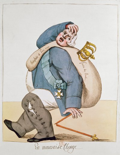 Caricature of Louis XVIII (1755-1824) 1815 by French School